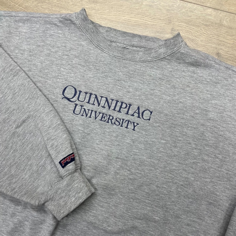 JanSport Quinnipiac University Sweatshirt Mens XL Gray Embroidered Pullover